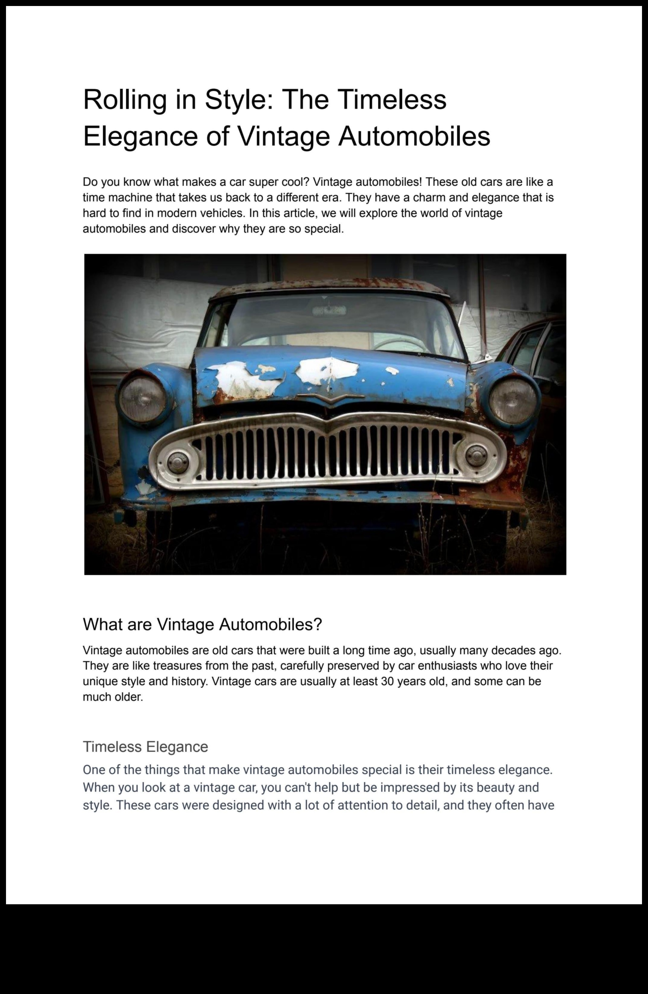 Laika pārbaudīti dārgumi: aptveriet seno automašīnu šarmu